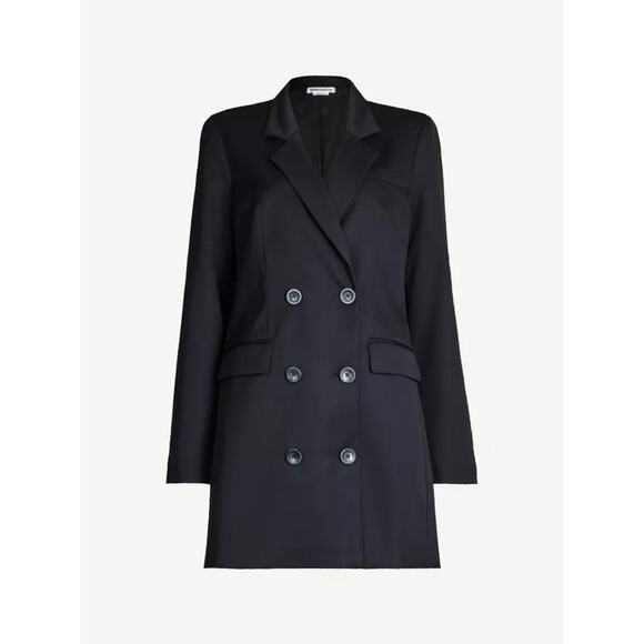 Reformation Chase Double Breasted Oversized Navy Blue Wool Blazer Dress Size XS - Picture 2 of 16